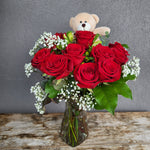 HC-171 Roses vase with Teddy Bear